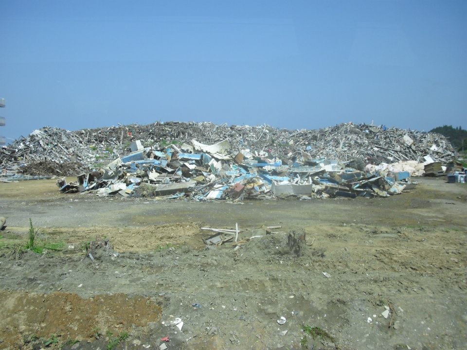 Piles of debris